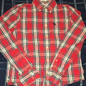 Abercrombie & Fitch Red and White Plaid Shirt